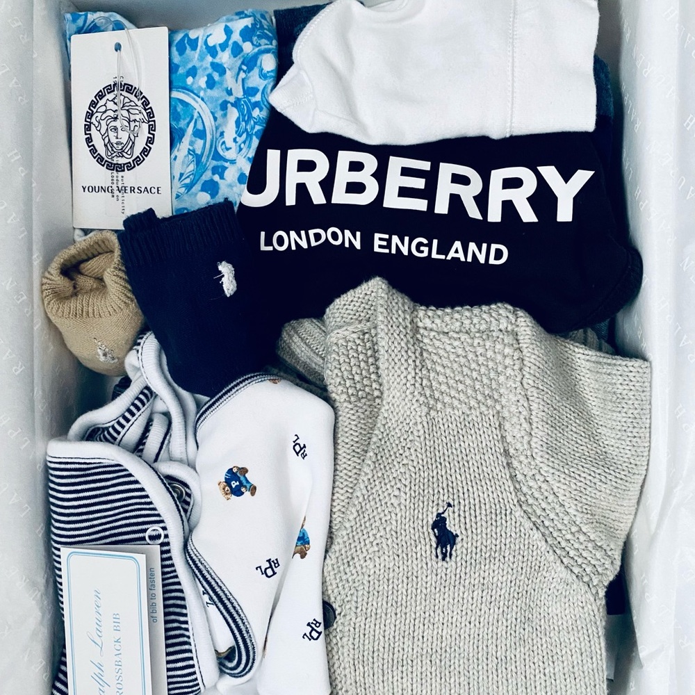 Baby boy multi-designer gift box bundle